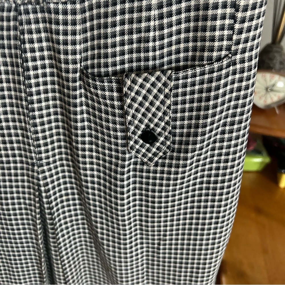 SOLD Vintage 1940s Dress Black Check S M Gabardine Pinup Rockabilly 40s 50s TLC - Picture 4 of 9